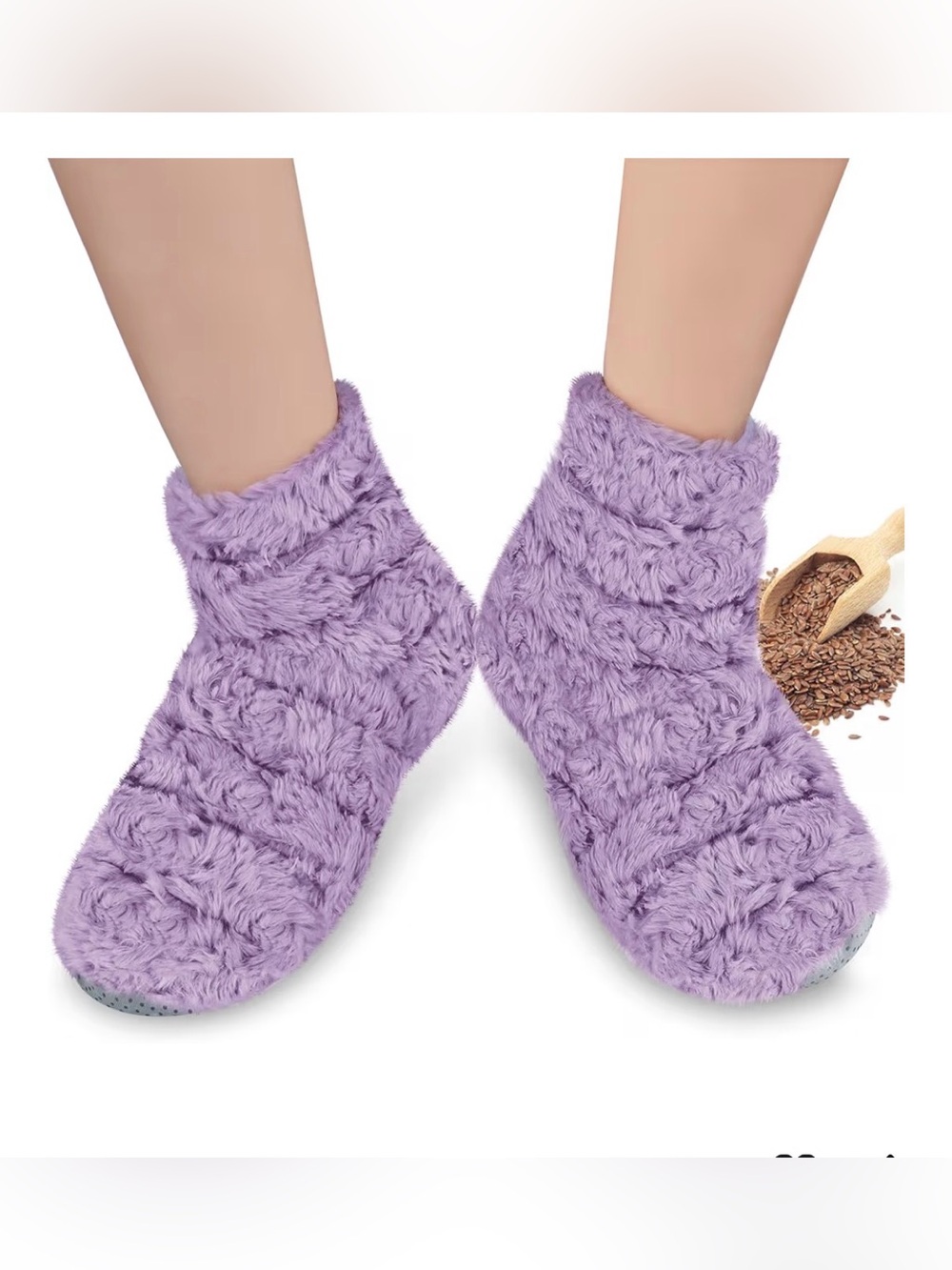 4/$20 Revix Microwavable Flax Seed Cozy Plush Foot Warmer Slippers